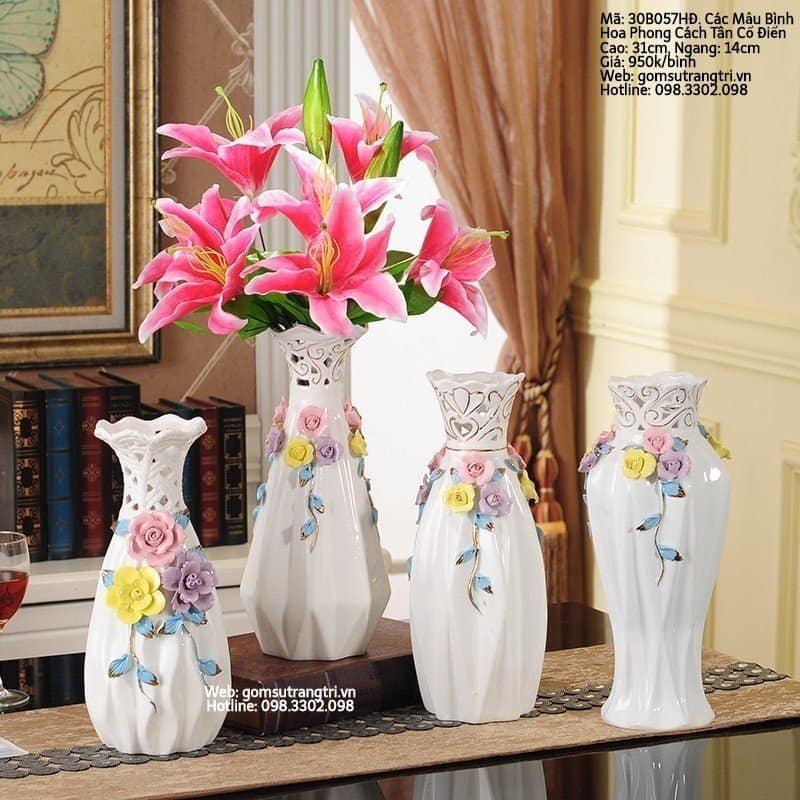 CÁC MẪU BÌNH HOA PHONG CÁCH TÂN CỔ ĐIỂN